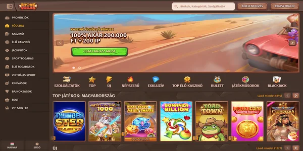 StoneVegas Casino pagina principală pe mobil